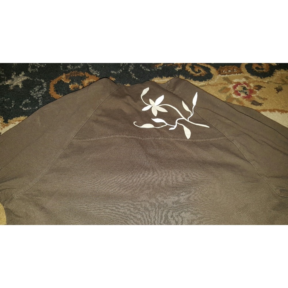 The North Face brown cotton V shirt top sz small womens 1/2" Sleeve - Picture 3 of 4